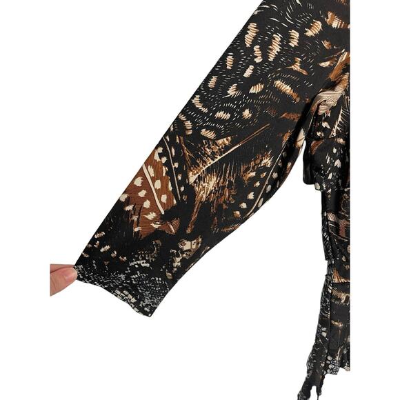 Tango Mango Tiered Ruffle Stretch Sleeveless Animal Print Dress Size Small - Picture 6 of 10